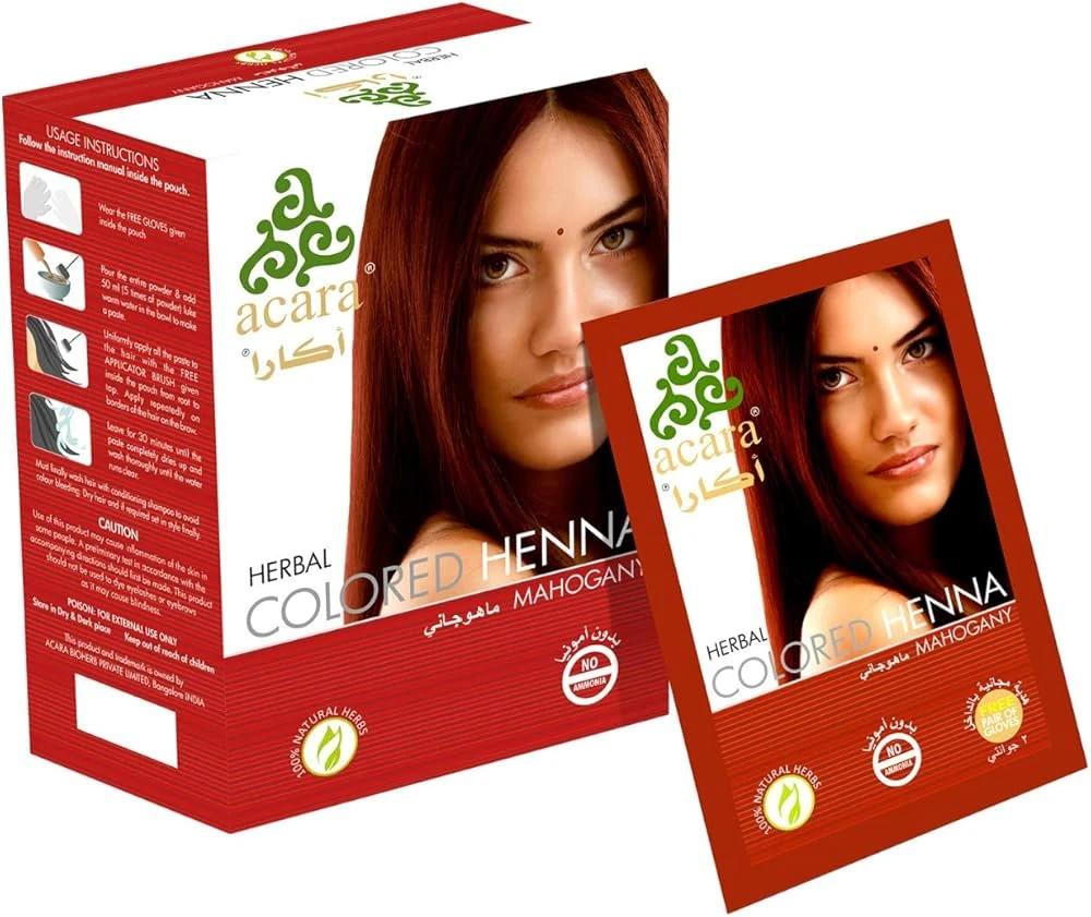 اكارا حنة ماهوجنى علبة 6 اكياس #