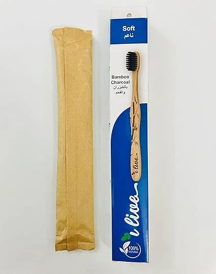 اى لايف فرشاة اسنان بالخيزران والفحم كبار