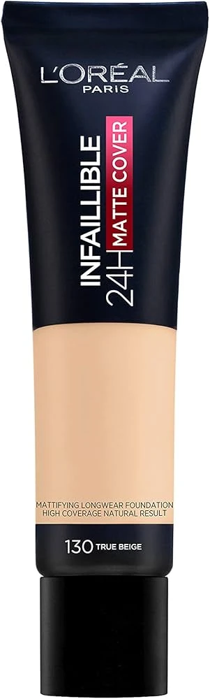 لوريال انفيلابل كريم اساس مات كافر 24 ساعة درجة 130 انبوبة 30 مل