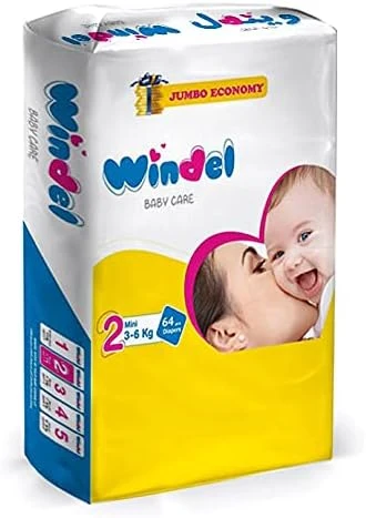 ويندل حفاضات اطفال مقاس 2 64 حفاضة ##