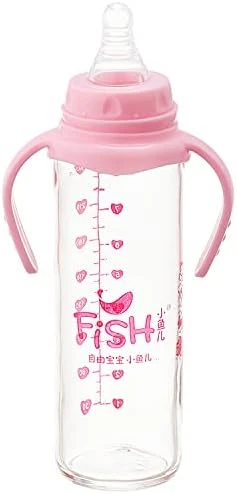 لتل فيش ببرونة زجاج غلاف سيليكون سمايل 240 مل ##